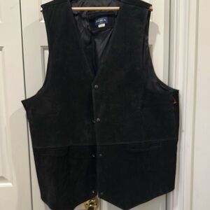 NRA Gear Authorized Tactical Black Suede Concealed Carry Vest Vintage